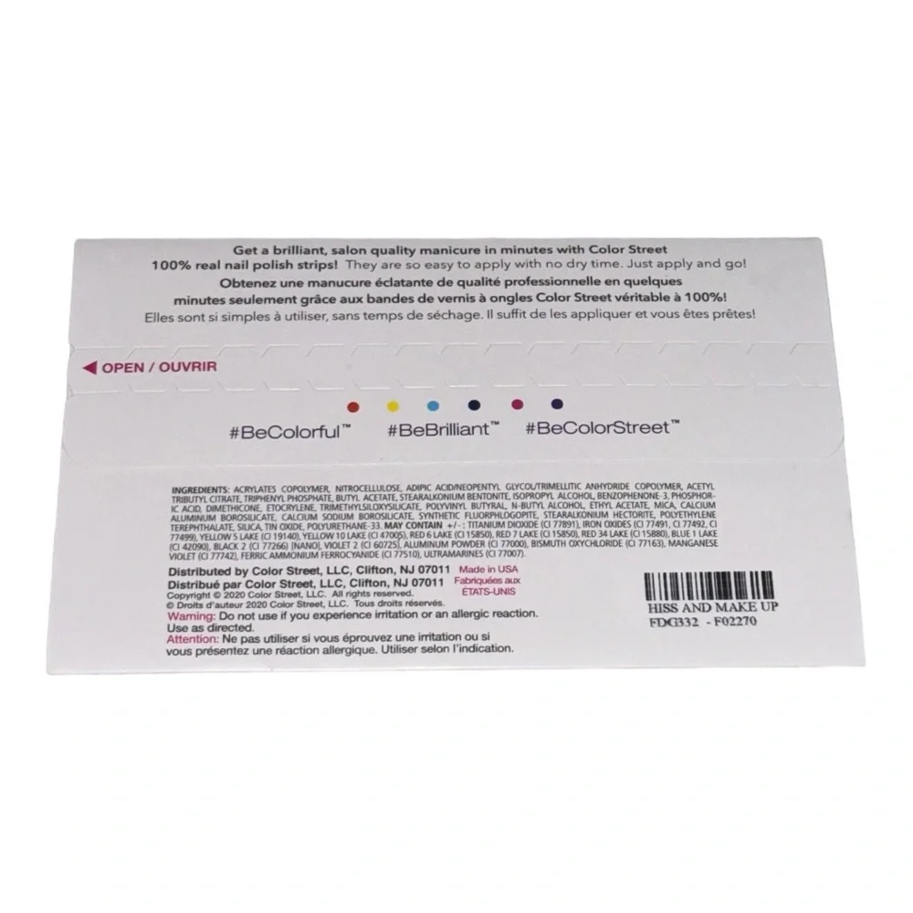 Color Street HISS AND MAKEUP Black & Silver Holographic Snakeskin Nail Strips